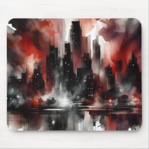 Mousepad Arte de tela de paisagem urbana abstrata