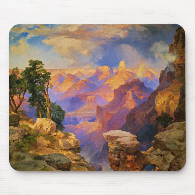 Mousepad Arte de Thomas Moran, Grand Canyon com Arco-íris (Frente)
