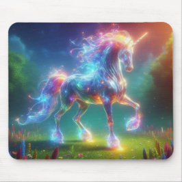 Mousepad Arte de Unicórnio Neon – Arco-íris de Cavalo de Fa