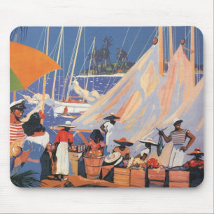 Mousepad Arte de viagem das Bahamas vintage, voe para Nassa