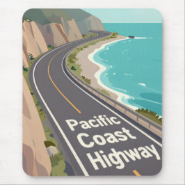 Mousepad Arte de Viagem Gráfico da Pacific Coast Highway