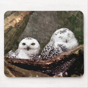 Mousepad Arte de vida selvagem da floresta com casal de cor