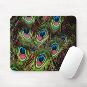 Mousepad arte deco tee green turquoise paciock feather