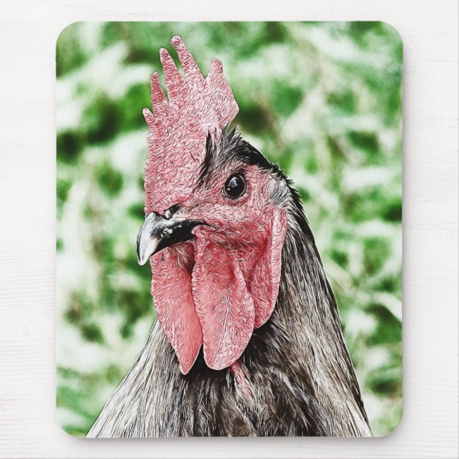 Mousepad Arte Digital de Rooster Azul (Frente)