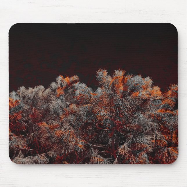 Mousepad Arte digital do pinheiro com manchas cor de laranj (Frente)