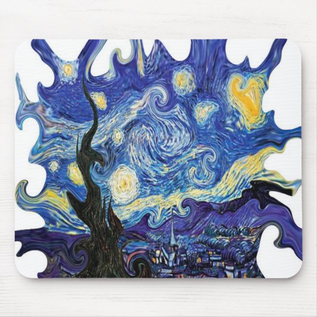 Mousepad Arte distorcida Van Gogh Starry Night (Frente)