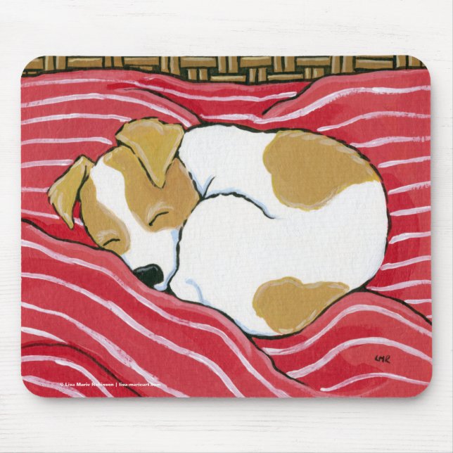 Mousepad Arte do cão de filhote de cachorro do sono Jack (Frente)