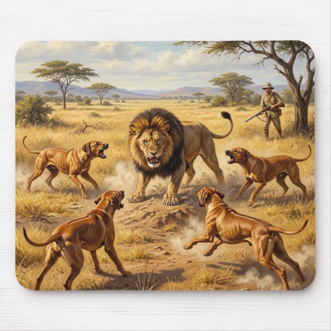 Mousepad Arte do Cão Leão Rhodesian Ridgeback (Frente)