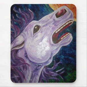 Mousepad Arte do cavalo e da lua do carrossel da fantasia