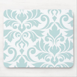 Mousepad Arte do damasco do Flourish eu Duck o azul do ovo