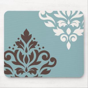 Mousepad Arte do damasco do rolo mim cerceta de creme de