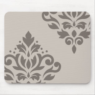 Mousepad Arte do damasco do rolo mim DK no Lt Taupe