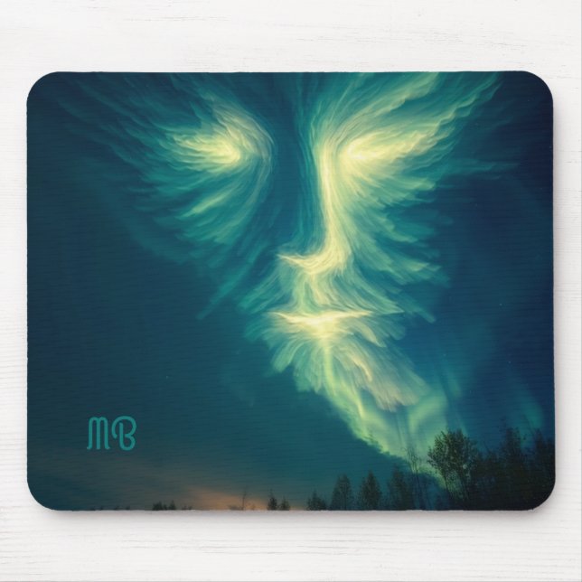 Mousepad Arte do Espírito da Aurora Boreal no Céu Cósmico (Frente)