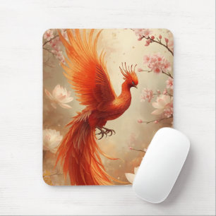 Mousepad Arte do Flor de Cereja Radiante Phoenix