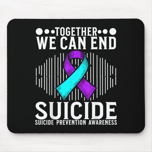 Mousepad Arte do Mês de Conscientização Apoio Prevenção Con (Frente)