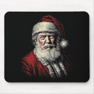 Mousepad Arte do Rosto de Papai Noel Trump Vintage Natal Di
