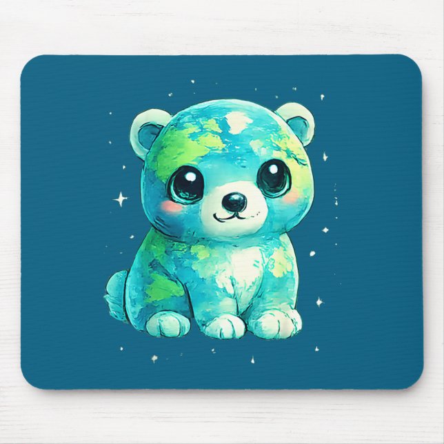 Mousepad Arte do urso polar do dia da Terra 2026 (Frente)