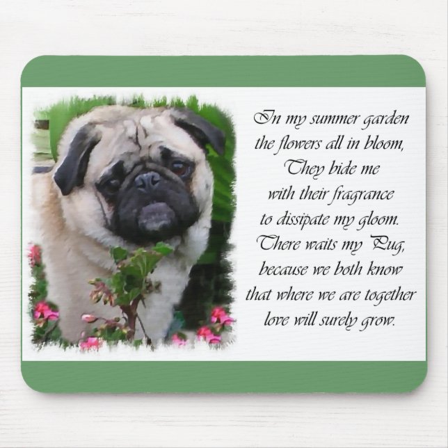 Mousepad Arte dos Amantes de Pug (Frente)