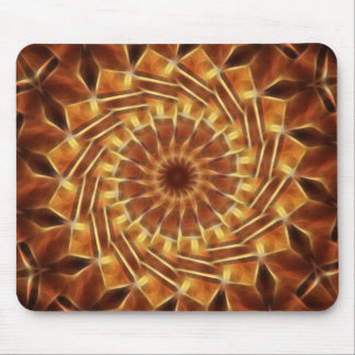 Mousepad Arte Dourado 1 do caleidoscópio de Brown Tan