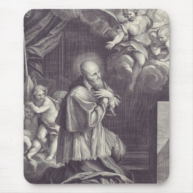 Mousepad Arte em Preto e Branco de São Francisco de Sales (Frente)
