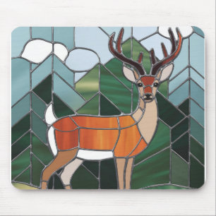 Mousepad Arte em Vidro Pintado, Estilo de Arte de Veado em