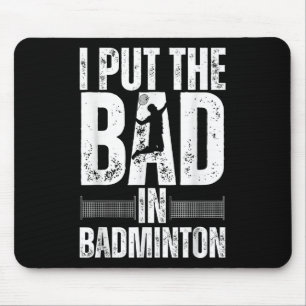 Mousepad Arte Engraçada de Badminton para Homens e Mulheres