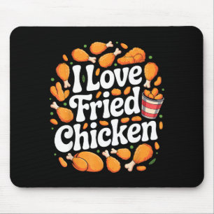 Mousepad Arte engraçada de frango frito para homens mulhere