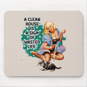 Mousepad Arte Engraçada Retro Familiar Humor Pin-up