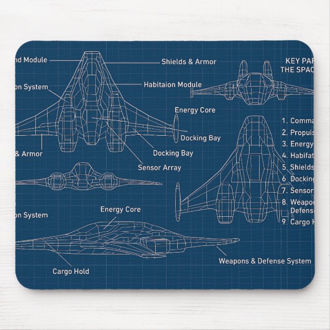 Mousepad "Arte Esquema Futurística" (Frente)