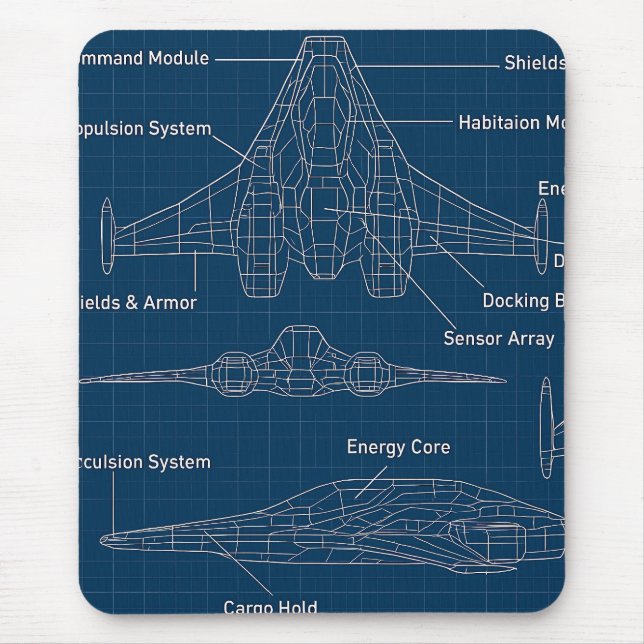 Mousepad "Arte Esquema Futurística" (Frente)