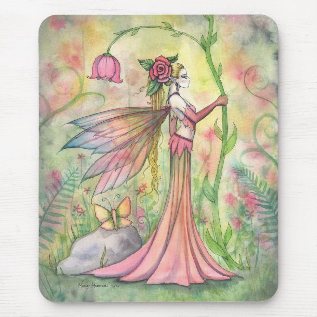 Mousepad Arte Fantasia Flor Fada do Sol da Manhã (Frente)