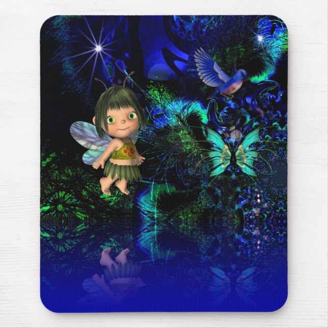 Mousepad Arte Fantasia Garota Anjo Estrela (Frente)