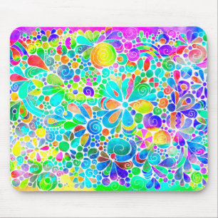 Mousepad Arte Fantástica de Esboço - Flores de Abstrato 2
