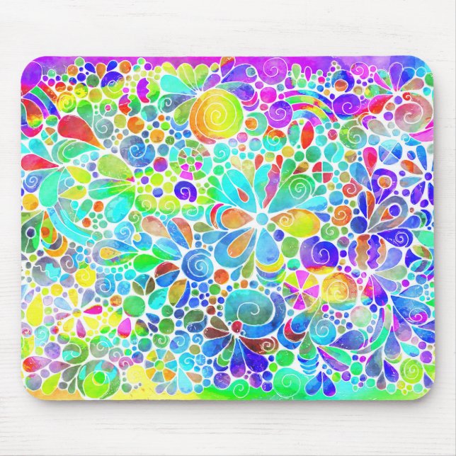 Mousepad Arte Fantástica de Esboço - Flores de Abstrato 2 (Frente)