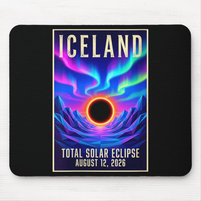 Mousepad Arte Feminino Eclipse Solar 2026 Totalidade 12 de  (Frente)