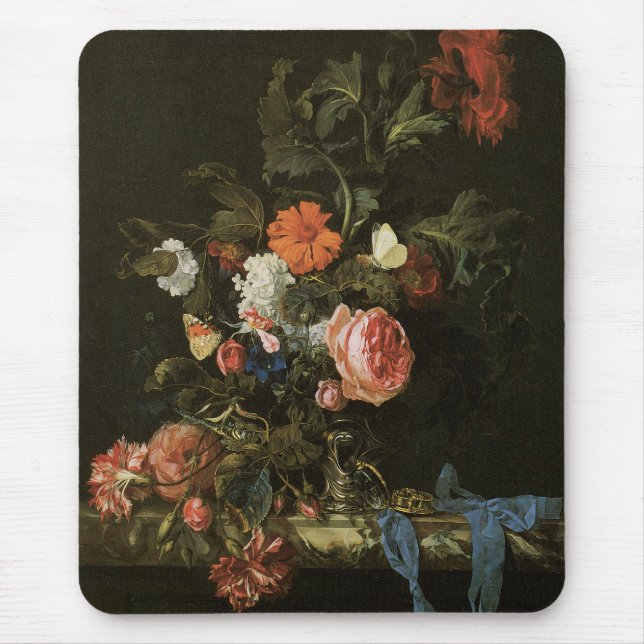 Mousepad Arte fina Floral com Rosas (Frente)