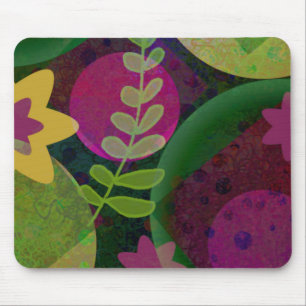 Mousepad Arte Floral Botânico Abstrato Moderno Colorido