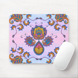 Mousepad Arte Floral, Feliz Azul Mehndi