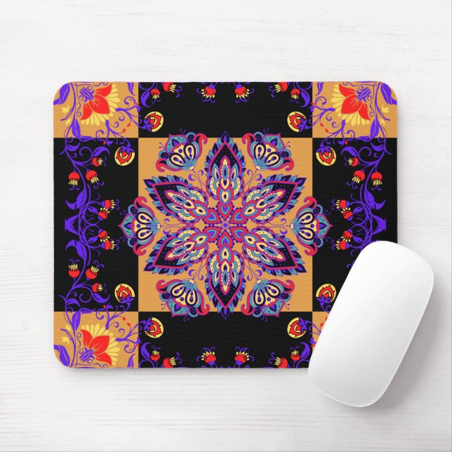 Mousepad Arte Floral, Mehndi Violet Nature (Com mouse)