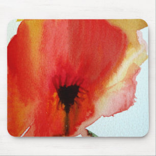 Mousepad Arte floral moderna do watercolour vermelho das