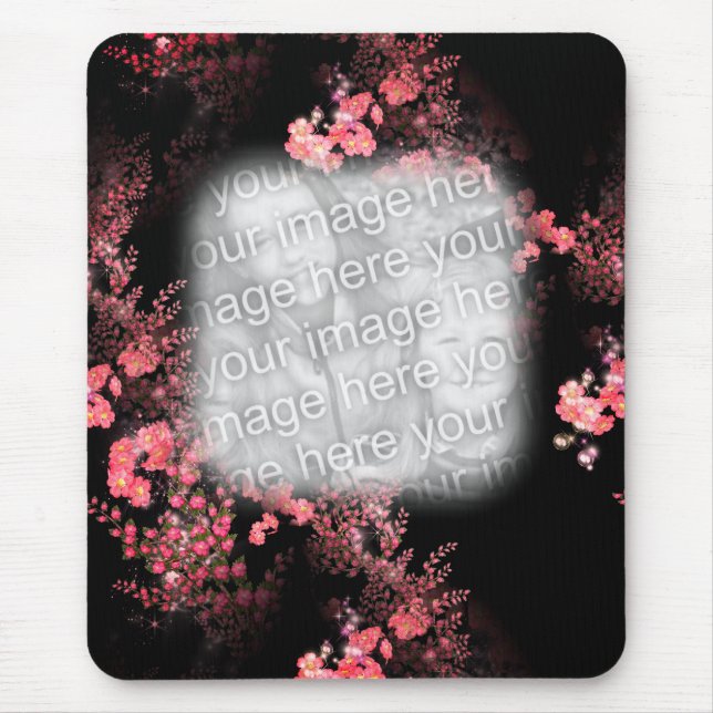 Mousepad Arte Floral Rosa Sua Fotografia Quadro (Frente)