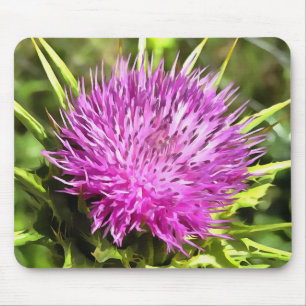 Mousepad Arte Floral Roxa de Flor Selvagem