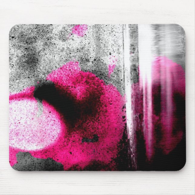 Mousepad Arte Fotográfica Abstrata em Fuchsia, Cinza e Grão (Frente)