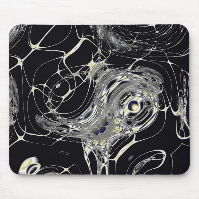 Mousepad Arte Fractal Abstrata Teia Dourada (Frente)