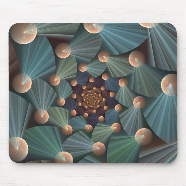 Mousepad Arte Fractal abstrato com Azul De Chapa Marrom Pro (Frente)