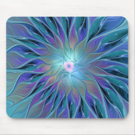 Mousepad Arte Fractal Abstrato de Sonho Roxo Azul