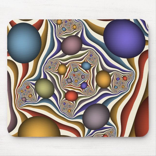 Mousepad Arte Fractal, Colorida, Moderna, Abstrato (Frente)