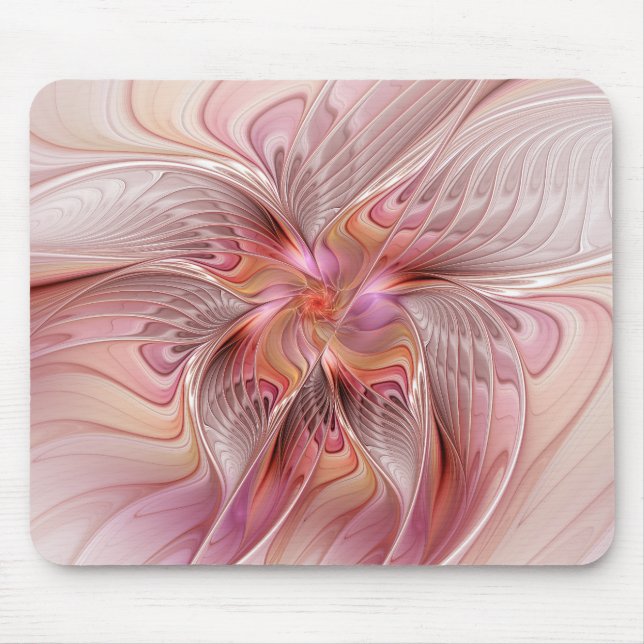 Mousepad Arte Fractal de Fantasia Colorida Borboleta Abstra (Frente)
