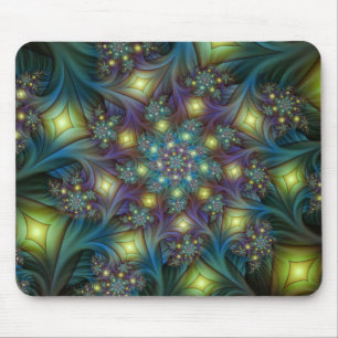 Mousepad Arte Fractal Roxa Roxa Abstrato brilhante iluminad