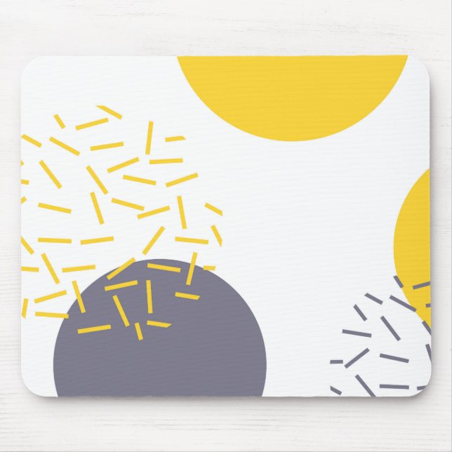 Mousepad Arte geométrica amarela, legal, moderna e moderna (Frente)